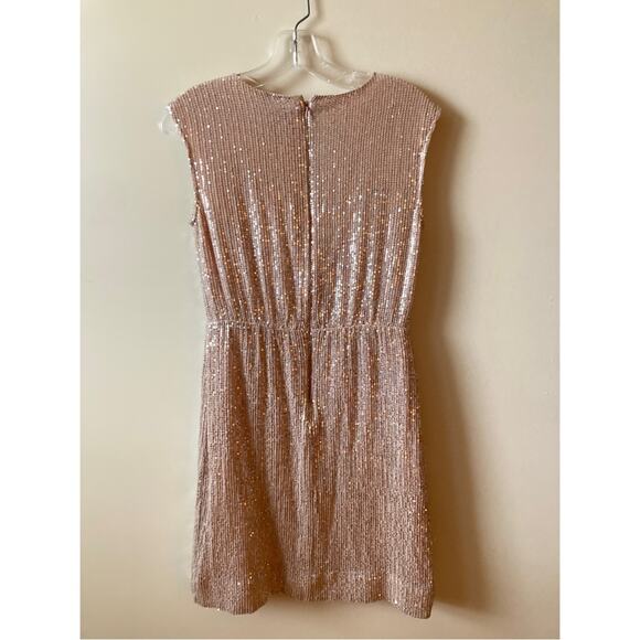 J.Crew Sequin Cap Sleeve Dress Blush /Rose Gold Size 2 - Picture 2 of 11